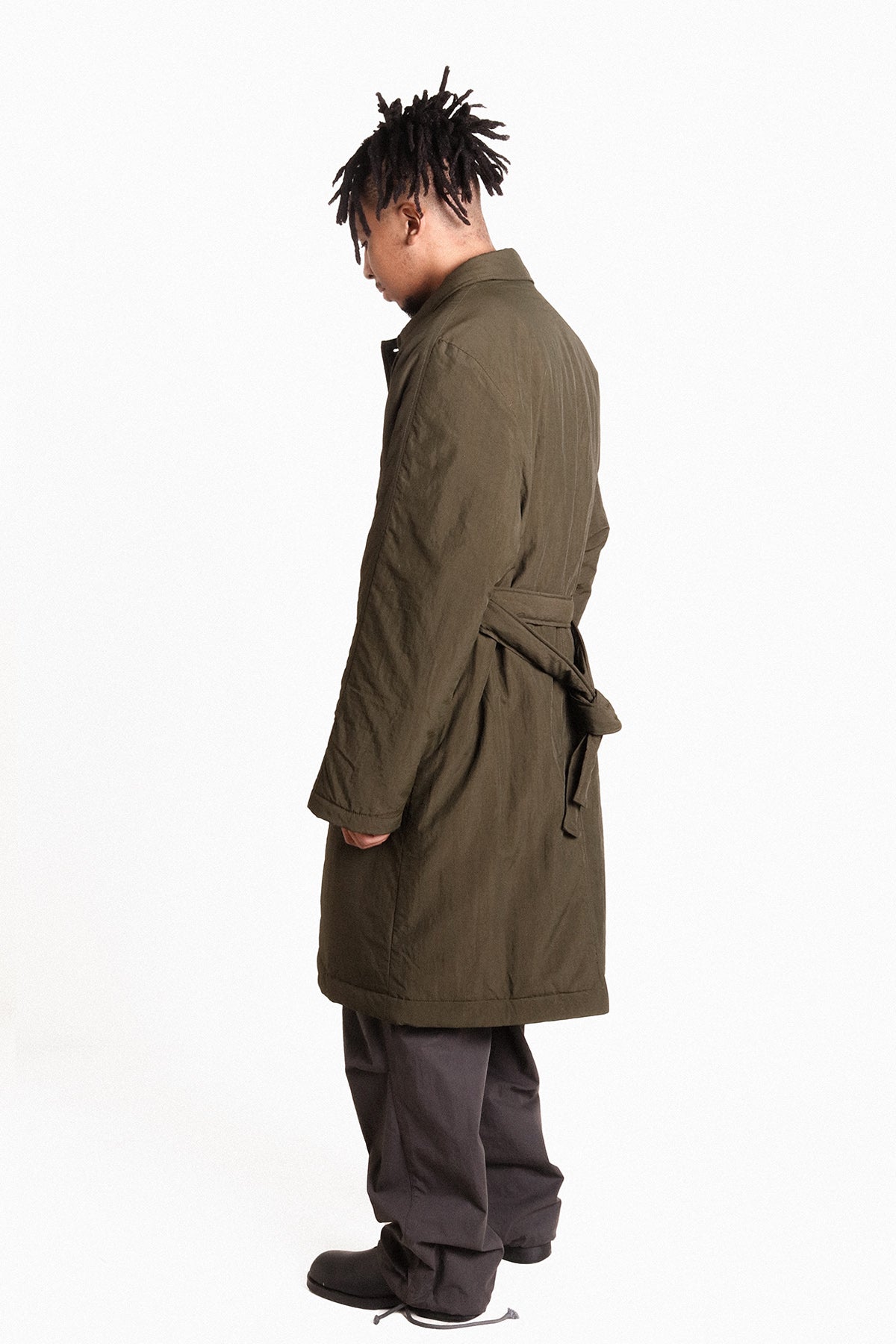 Satta Green Charcoal Primaloft Mac Trench Coat