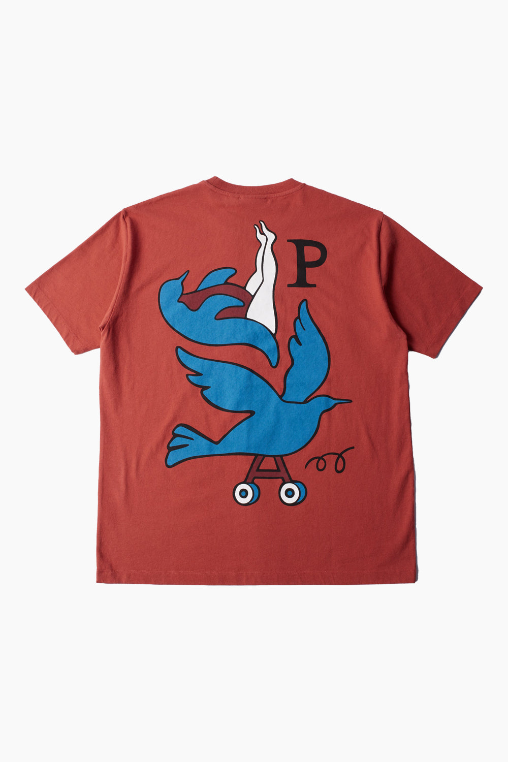 By Parra Wheeled Bird T-Shirt Rust