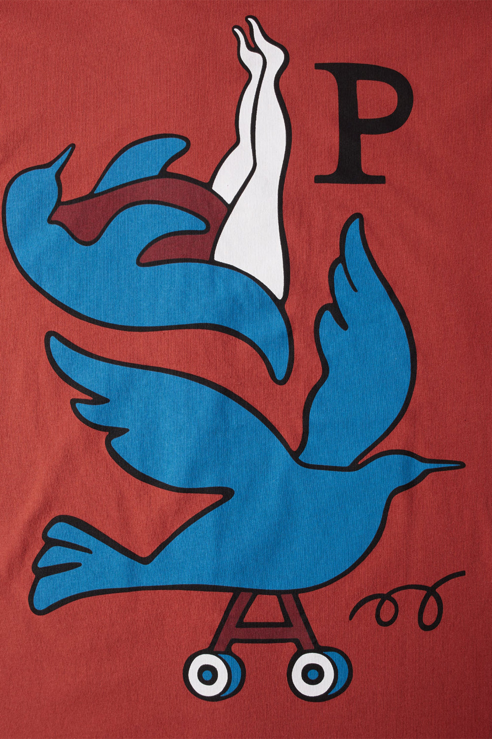 By Parra Wheeled Bird T-Shirt Rust