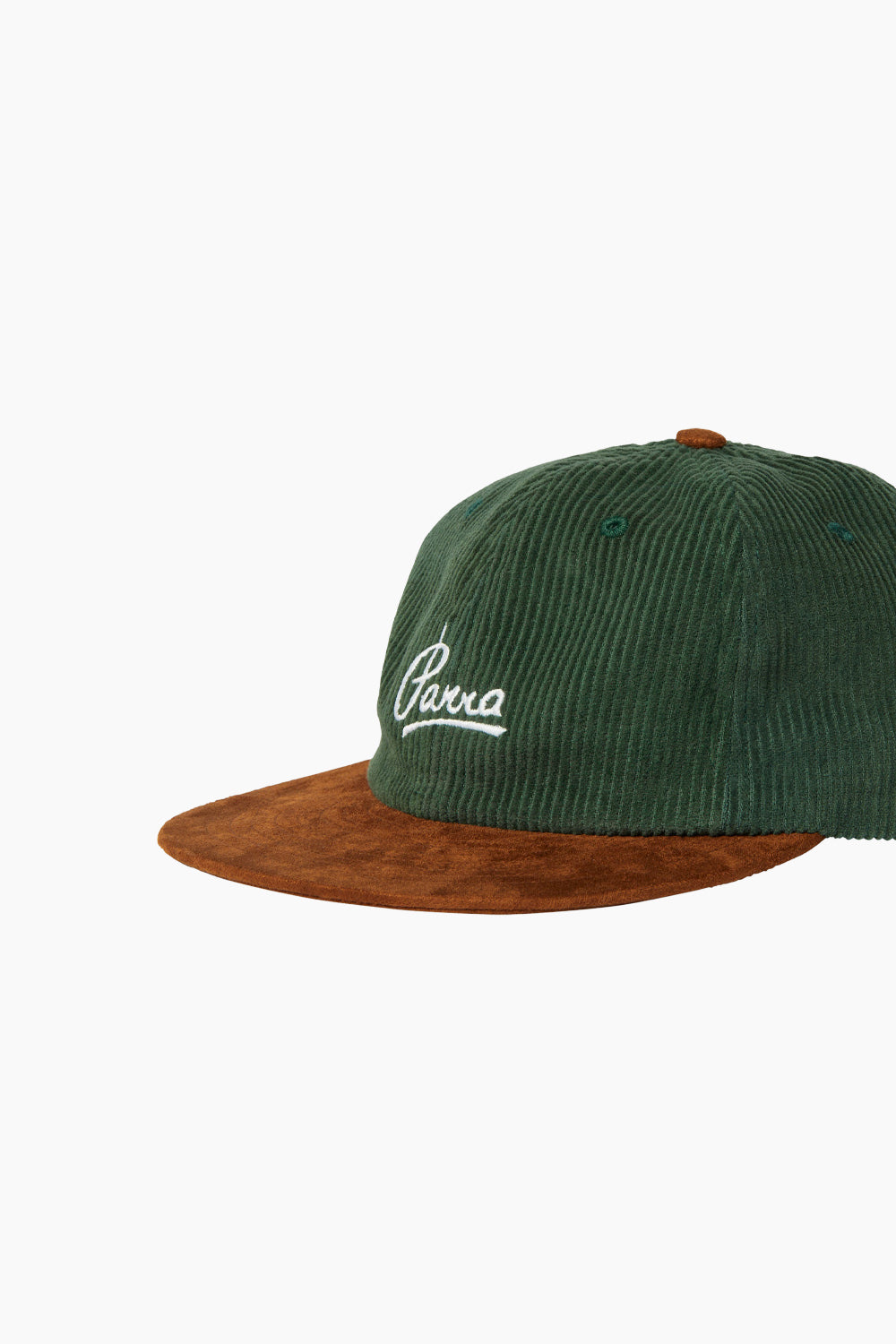 By Parra Pine Green Painters Script Corduroy 6 Panel Hat