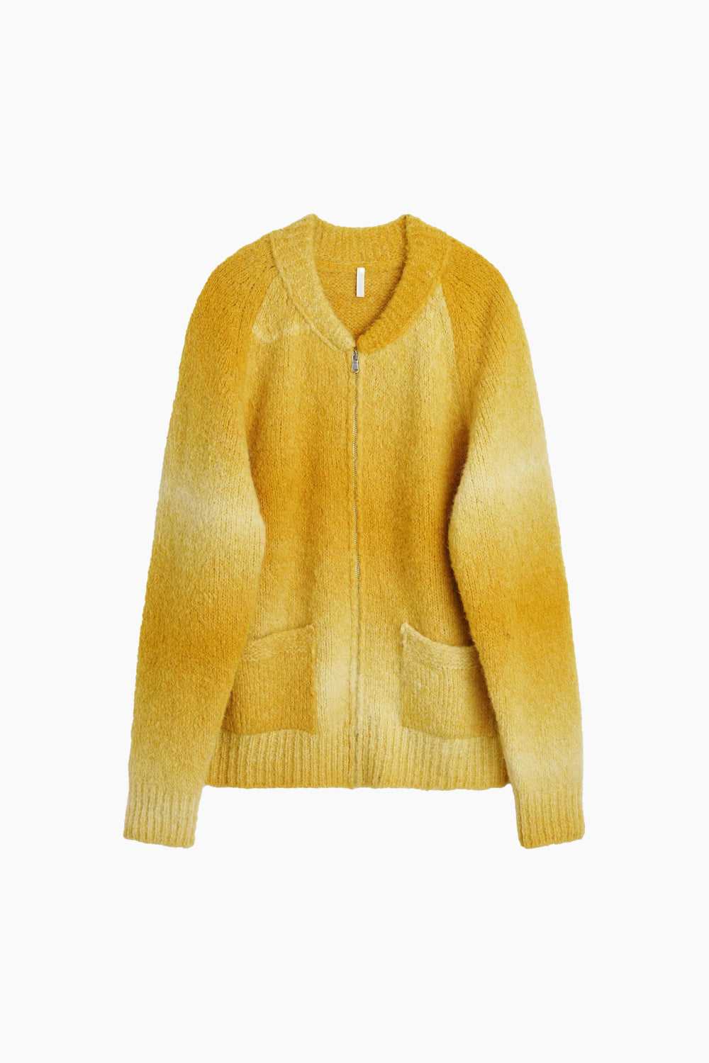 Sunflower Ombre Zip Cardigan Mustard