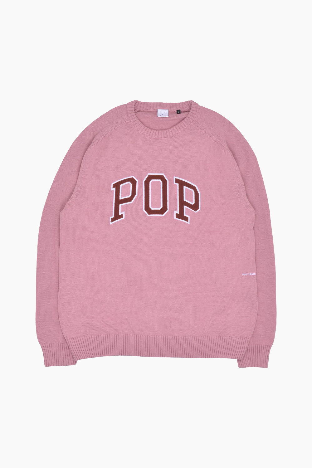 Pop Trading Company Arch Knitted Crewneck Mesa Rose