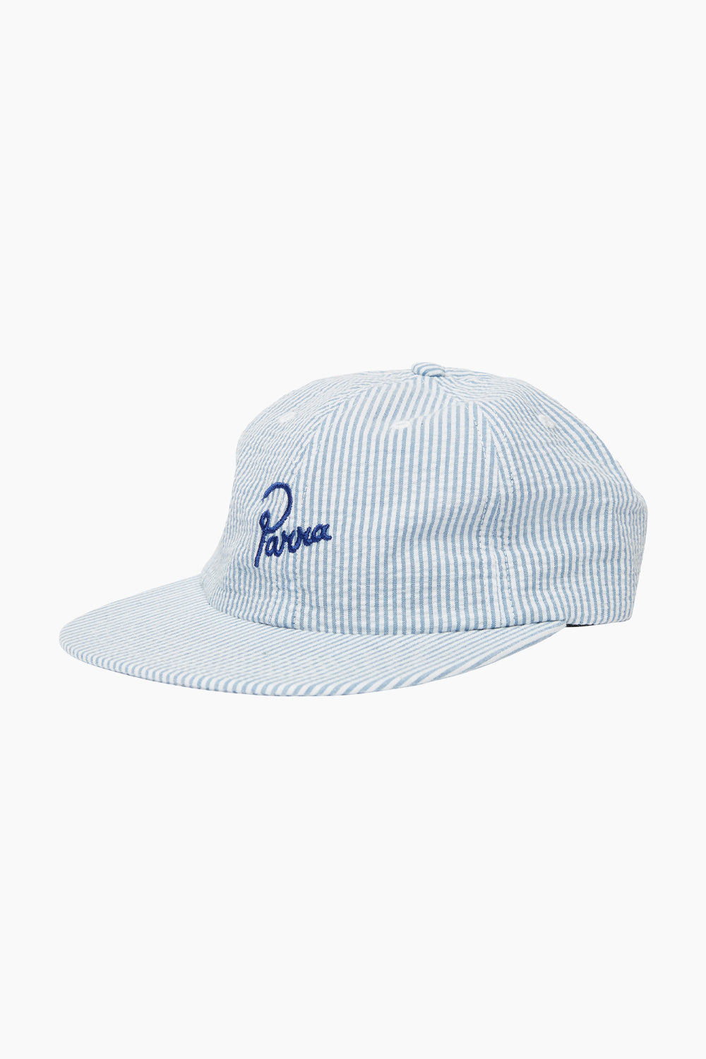 By Parra Seersucker Classic Logo 6 Panel Hat blue