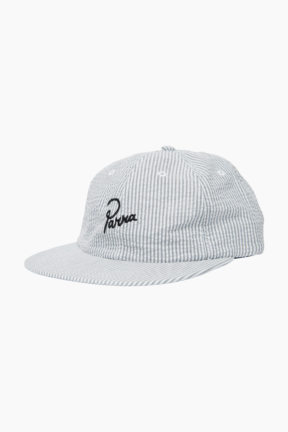 By Parra Seersucker Classic Logo 6 Panel Hat  Grey