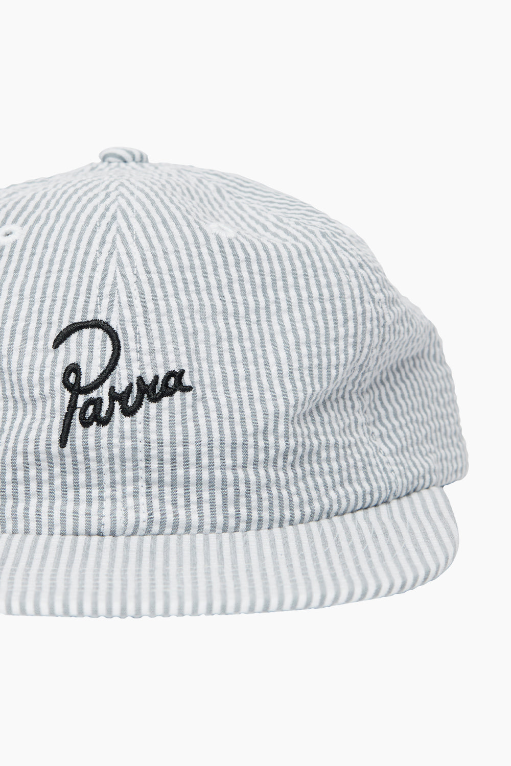 By Parra Seersucker Classic Logo 6 Panel Hat  Grey