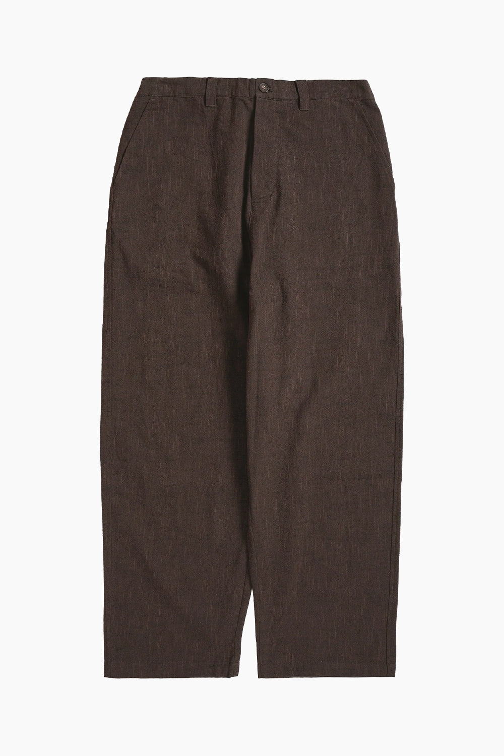 Satta slow pant in a yarn dyed cotton with natural speckles