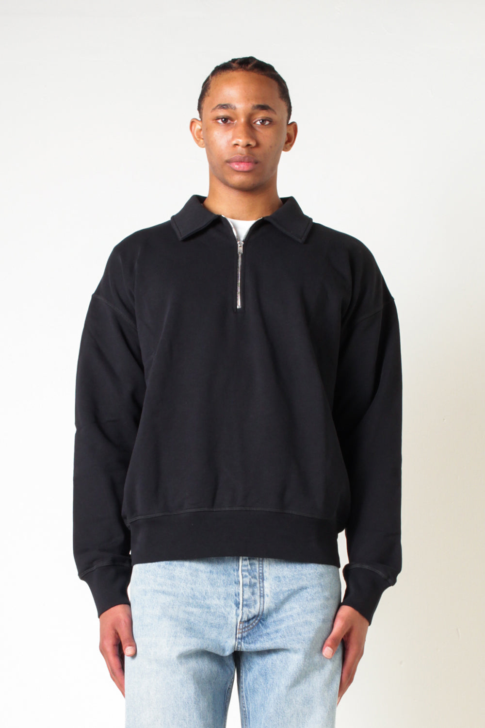 Sunflower Collared Half Zip Sweatshirt Black