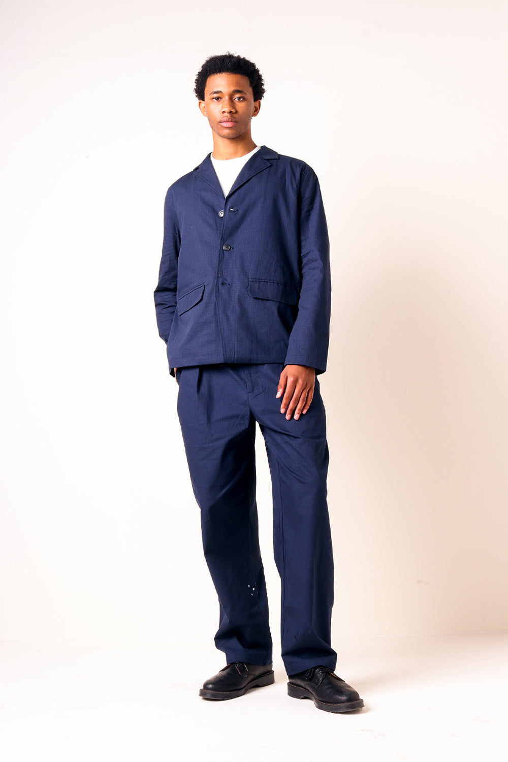 Pop Trading Company Navy Hewitt Suit Pant