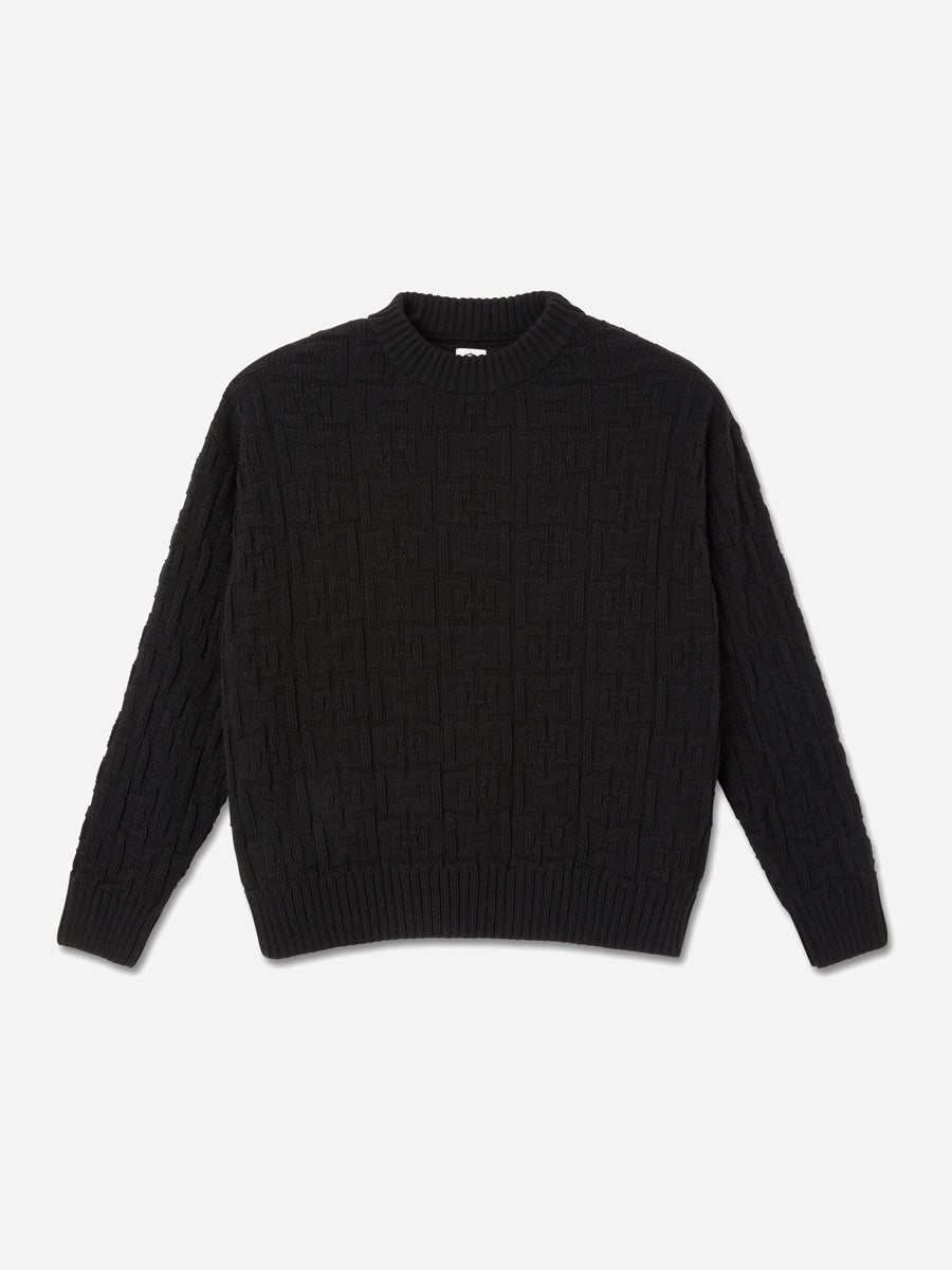 Square Knit Sweater - Black