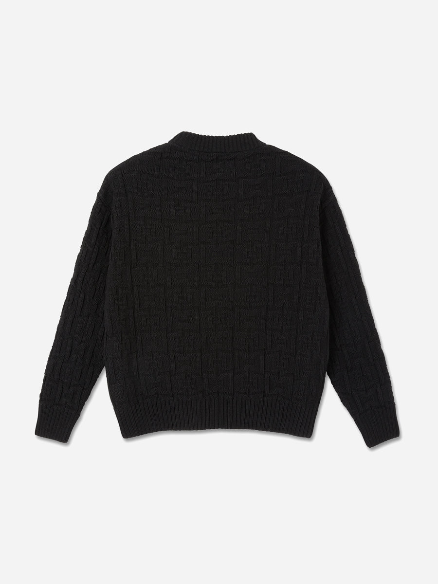 Square Knit Sweater - Black