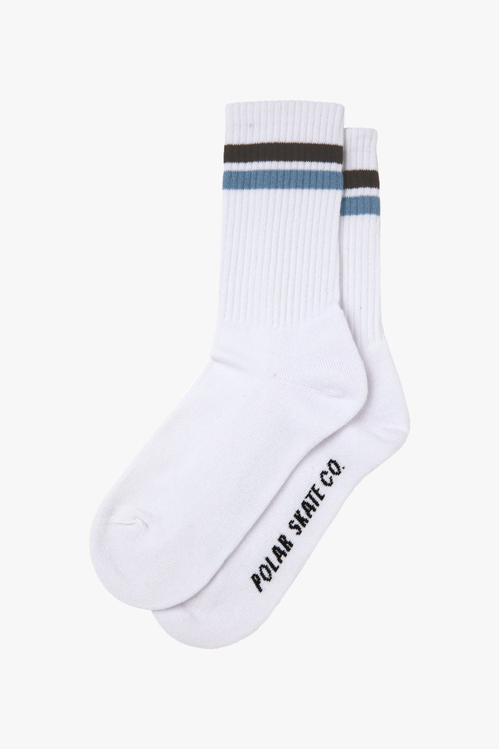 Polar Stripe Socks White Brown Blue