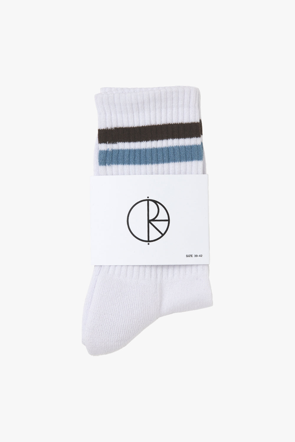 Polar Stripe Socks White Brown Blue