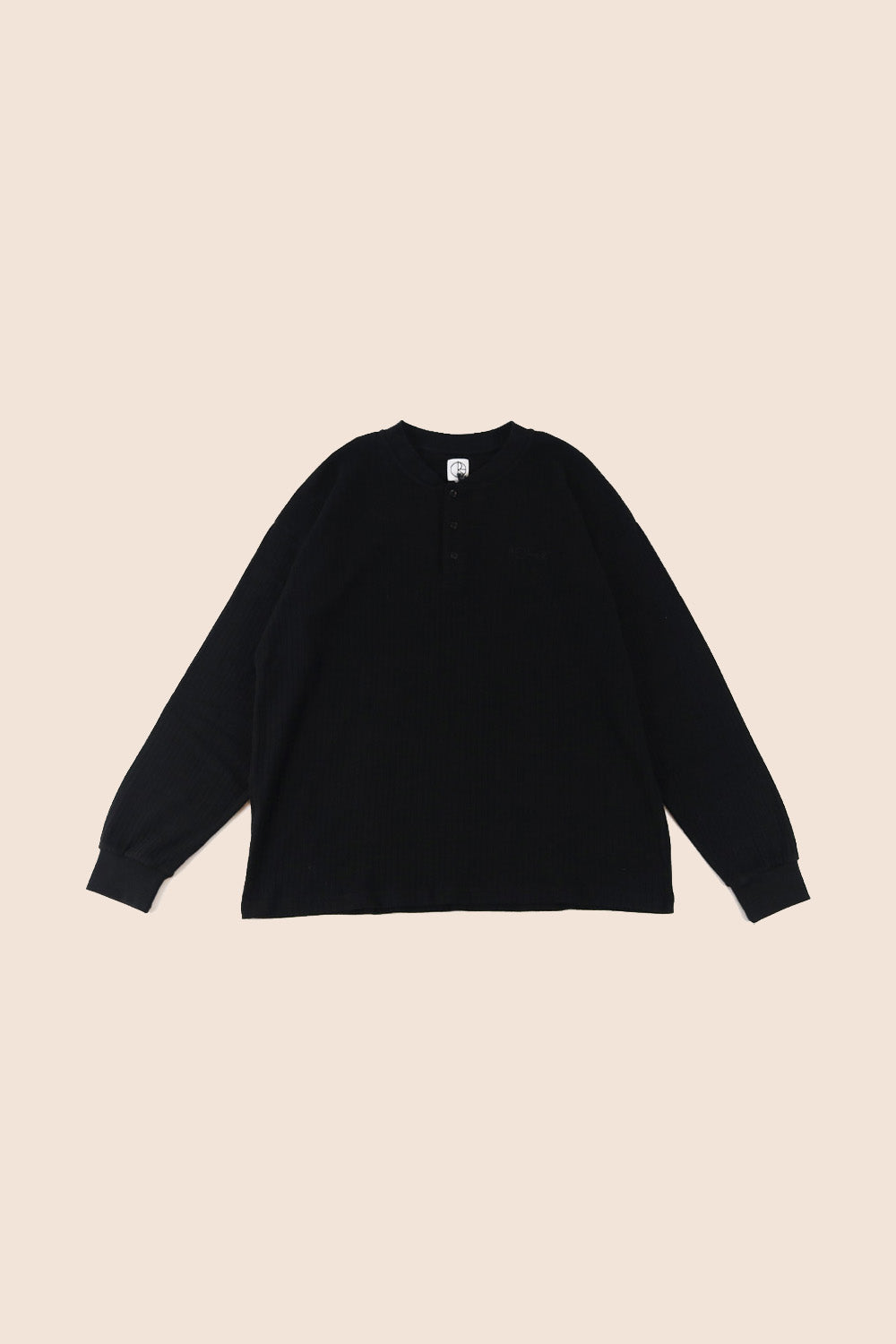 Black Ribbed Longsleeve Henley