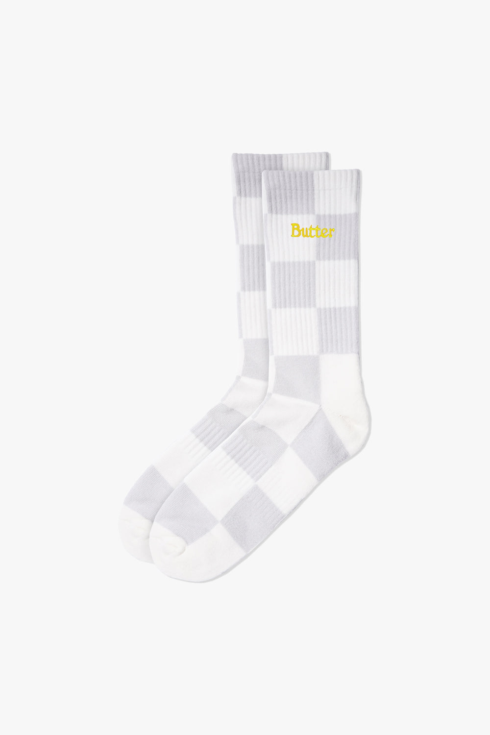 Butter Goods Checkered Socks Light Grey