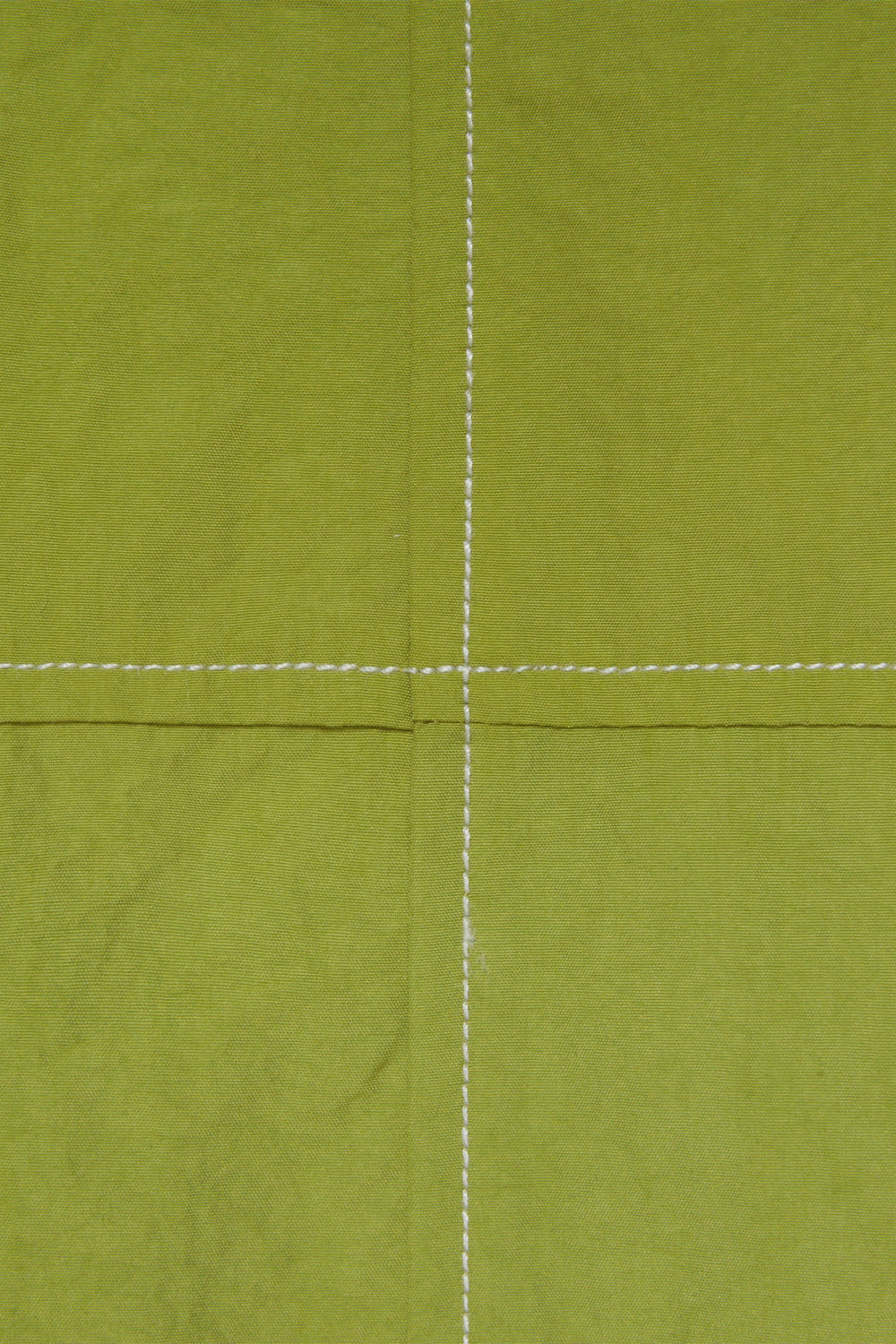 detail image of contrast stitch on green fabric for Afield Out Citron Pants