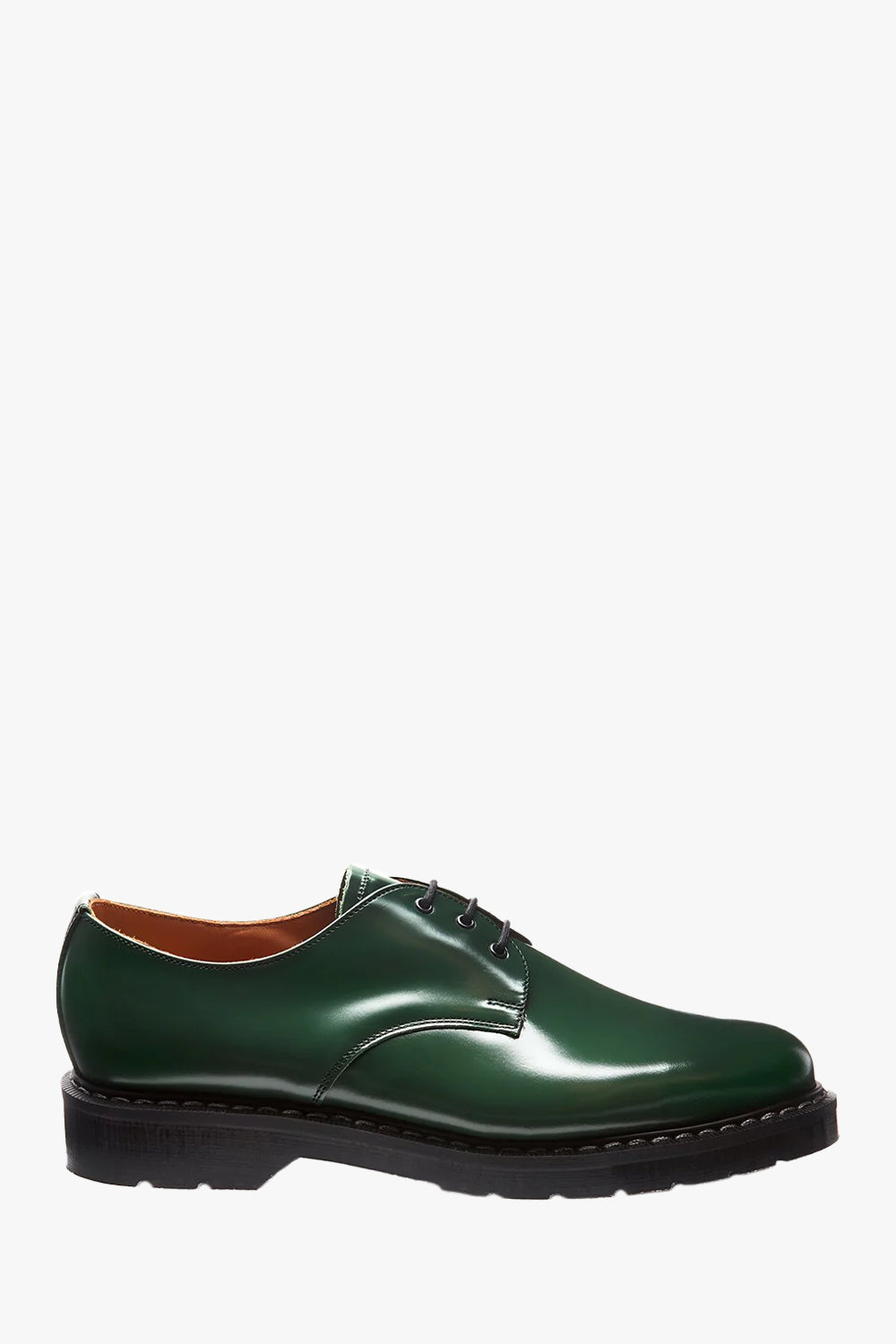 Solovair Green Hi-Shine Gibson 3 Eye Shoe