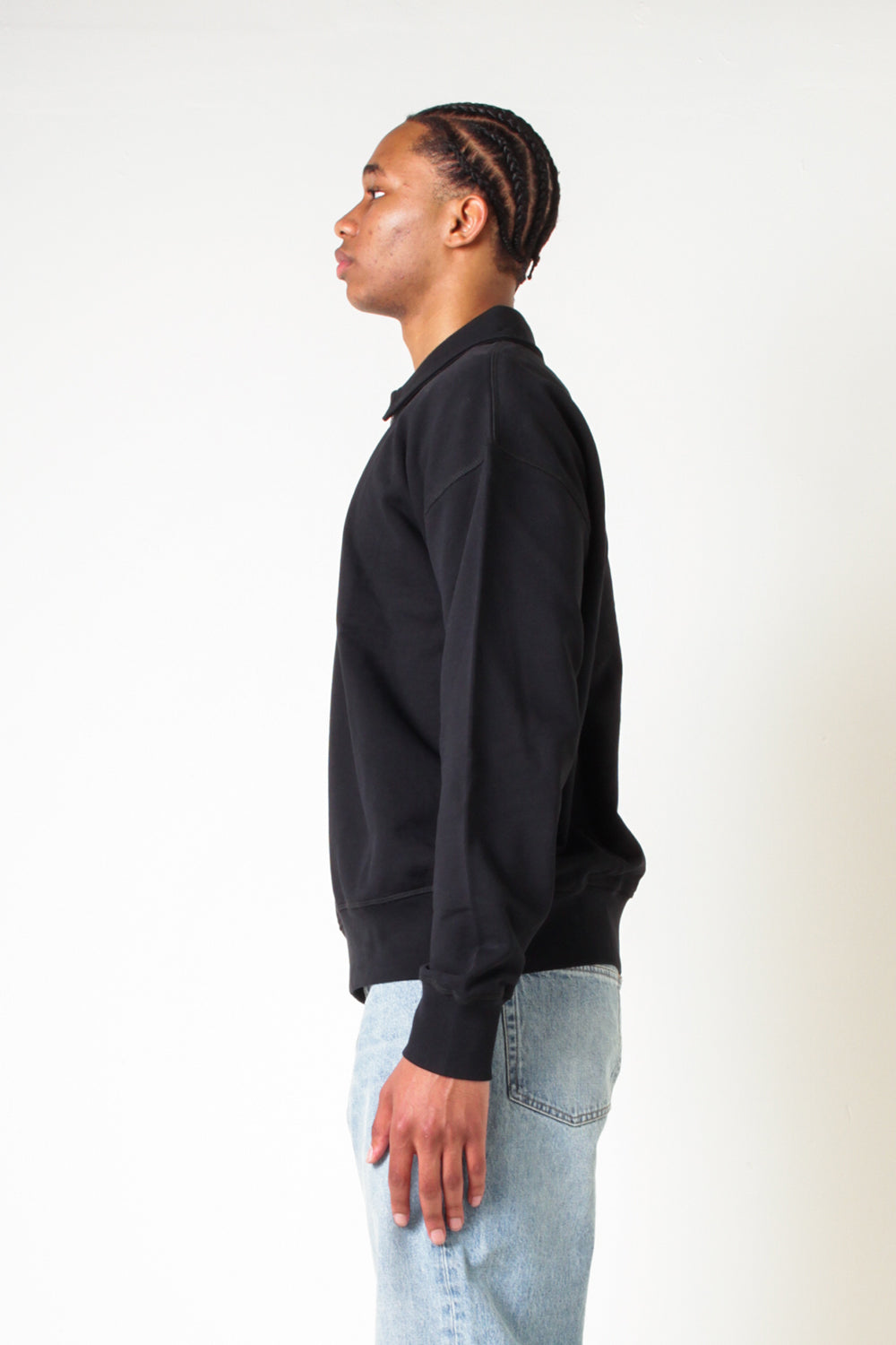 Sunflower Collared Half Zip Sweatshirt Black