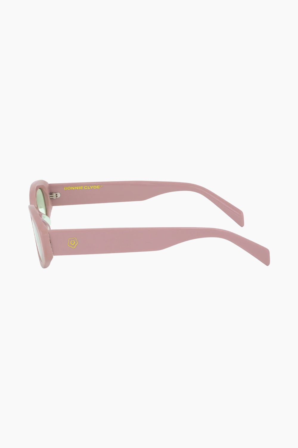 Bonnie Clyde Plum Plum Pink Sunglasses Green Tint