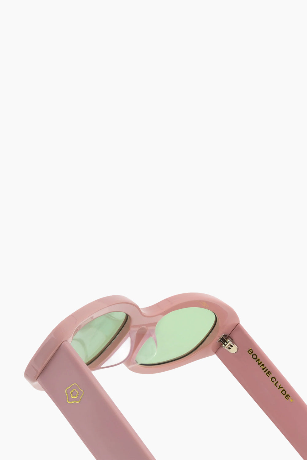 Bonnie Clyde Plum Plum Pink Sunglasses Green Tint