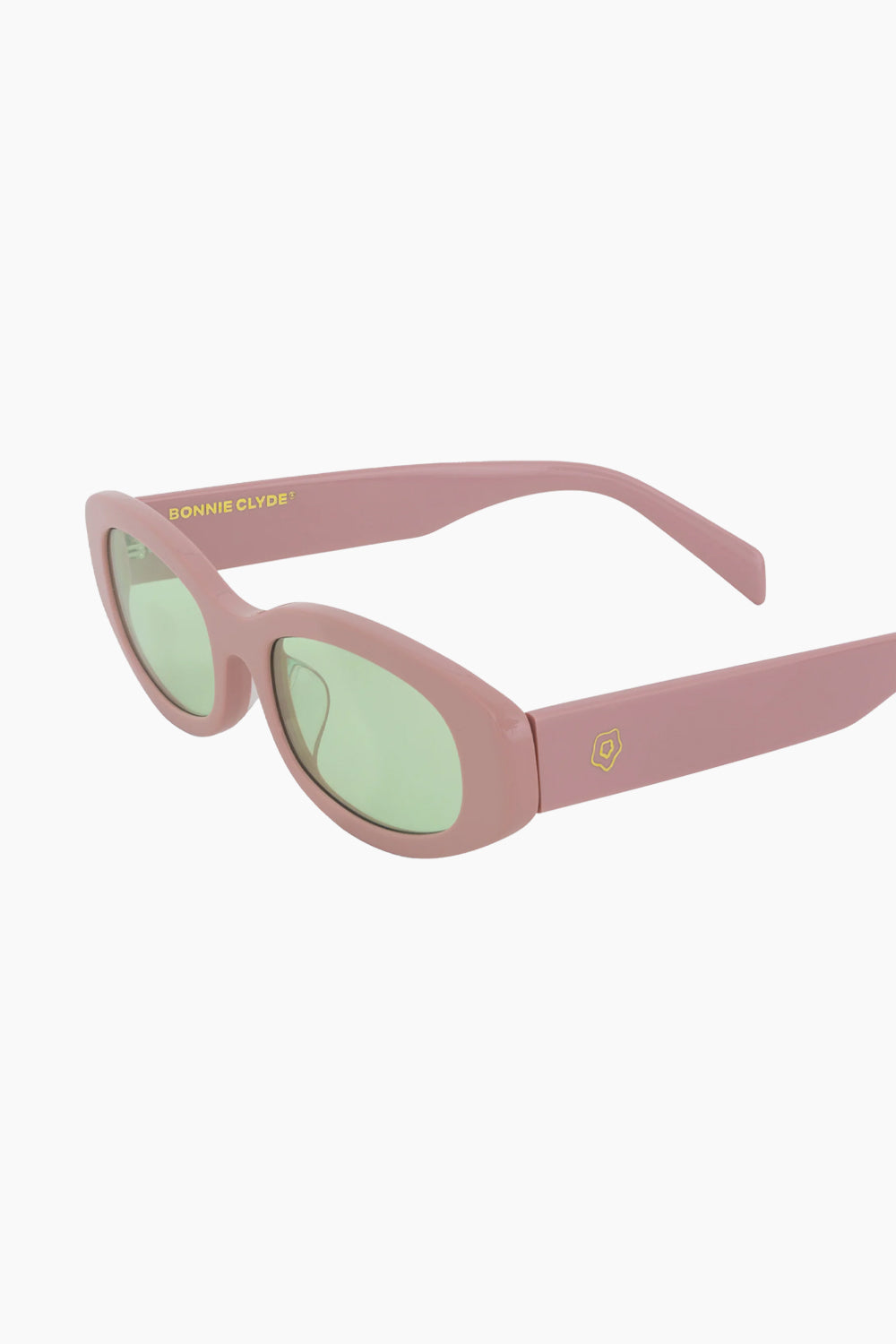 Bonnie Clyde Plum Plum Pink Sunglasses Green Tint