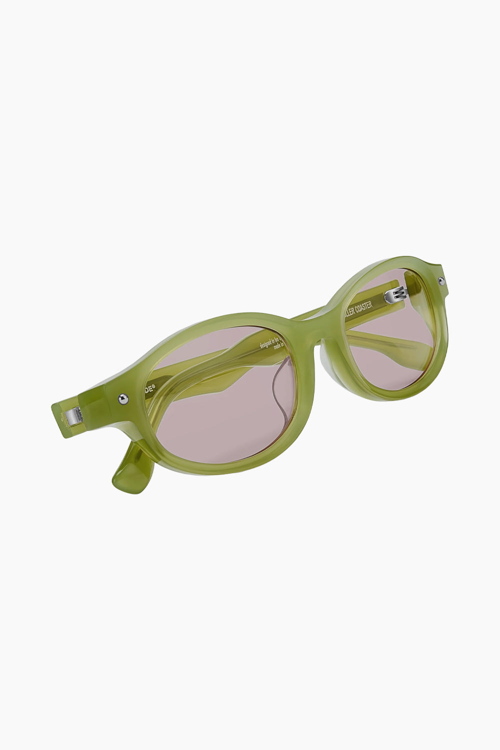 Bonnie Clyde Green Roller Coaster Sunglasses Fuchsia Tint