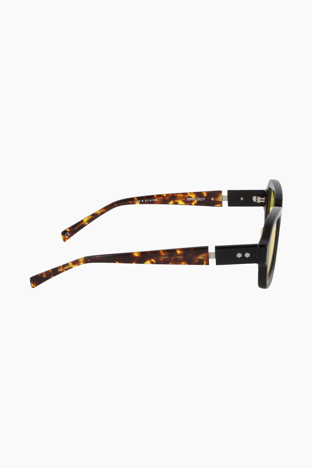 Bonnie Clyde Black Tortoise Shy Guy Sunglasses Yellow Tint